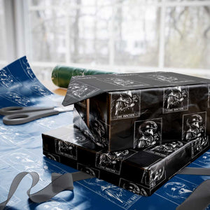 Plague Doctor Tarot Card Wrapping Paper Roll Horror Death Occult Satanic TS11 Black Print Your Wear