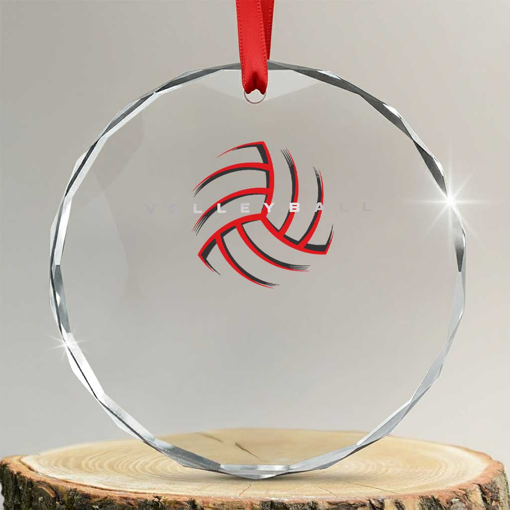 Plain Volleyball Seams Graphic Crystal Glass Ornament Volleyball Lover TS11 Transparent Glass 3'' Circle Print Your Wear