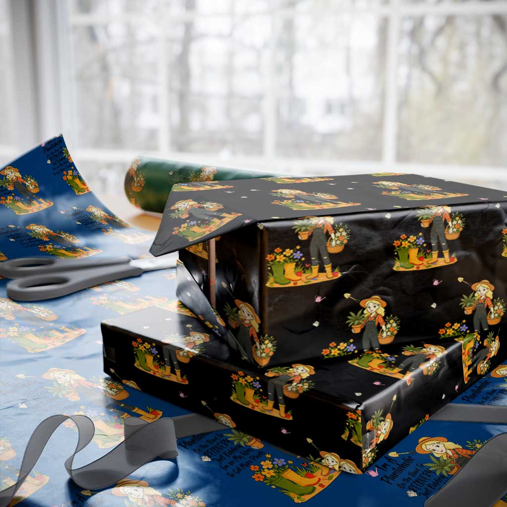Plantaholic Wrapping Paper Roll Im On My Way To Get More Plants TS12 Black Print Your Wear