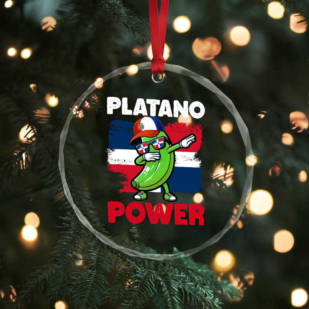 Platano Power Crystal Glass Ornament Funny Dominican Republic Flag Baseball TS11 Print Your Wear