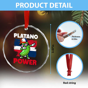 Platano Power Crystal Glass Ornament Funny Dominican Republic Flag Baseball TS11 Print Your Wear