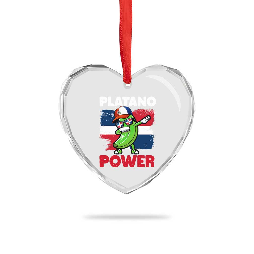 Platano Power Heart Crystal Glass Ornament Funny Dominican Republic Flag Baseball TS11 Print Your Wear