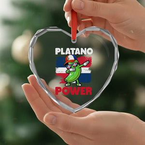 Platano Power Heart Crystal Glass Ornament Funny Dominican Republic Flag Baseball TS11 Print Your Wear