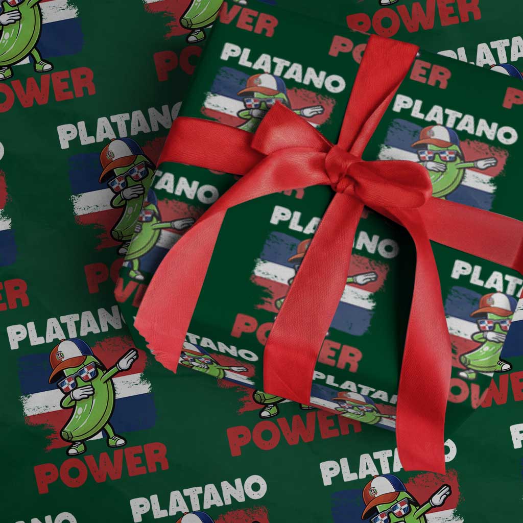 Platano Power Wrapping Paper Roll Funny Dominican Republic Flag Baseball TS11 Green Print Your Wear