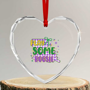 Play Some Boosie Mardi Gras Heart Crystal Glass Ornament Funny Fat Tuesday Coquette Louisiana Carnival TS11 Transparent Glass 3'' Heart Print Your Wear