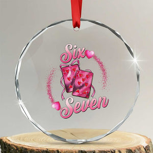 Playing Cards 67 Of Hearts Crystal Glass Ornament Six Seven Valentine Meme TS12 Transparent Glass 3'' Circle Print Your Wear