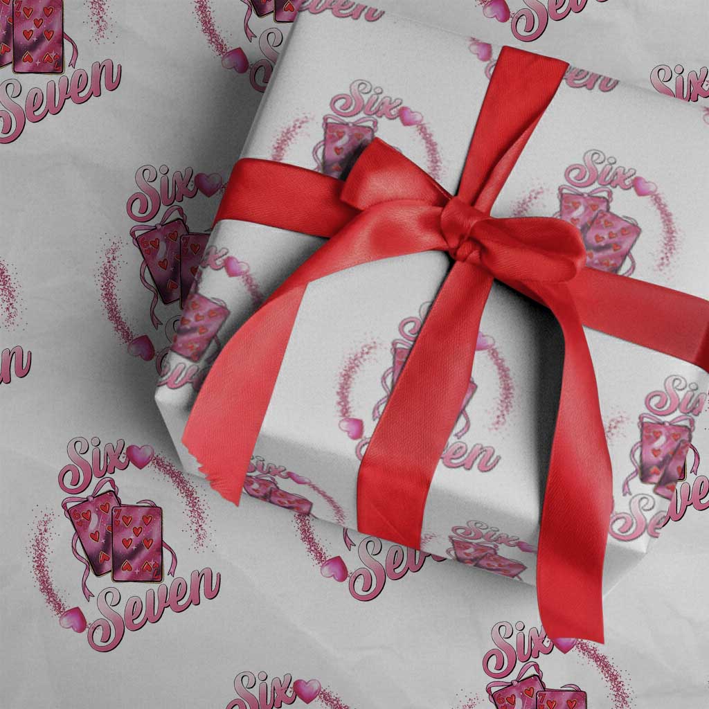 Playing Cards 67 Of Hearts Wrapping Paper Roll Six Seven Valentine Meme TS12 White Print Your Wear