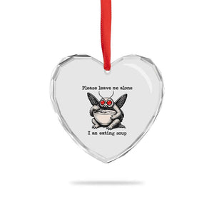 Please Leave Me Alone I Am Eating Soup Funny Mothman Heart Crystal Glass Ornament