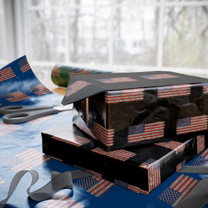 Pledge of Allegiance USA Flag Vintage Patriotic Graphic Wrapping Paper Roll One Nation Under God Liberty and Justice for All TS02 Black Print Your Wear