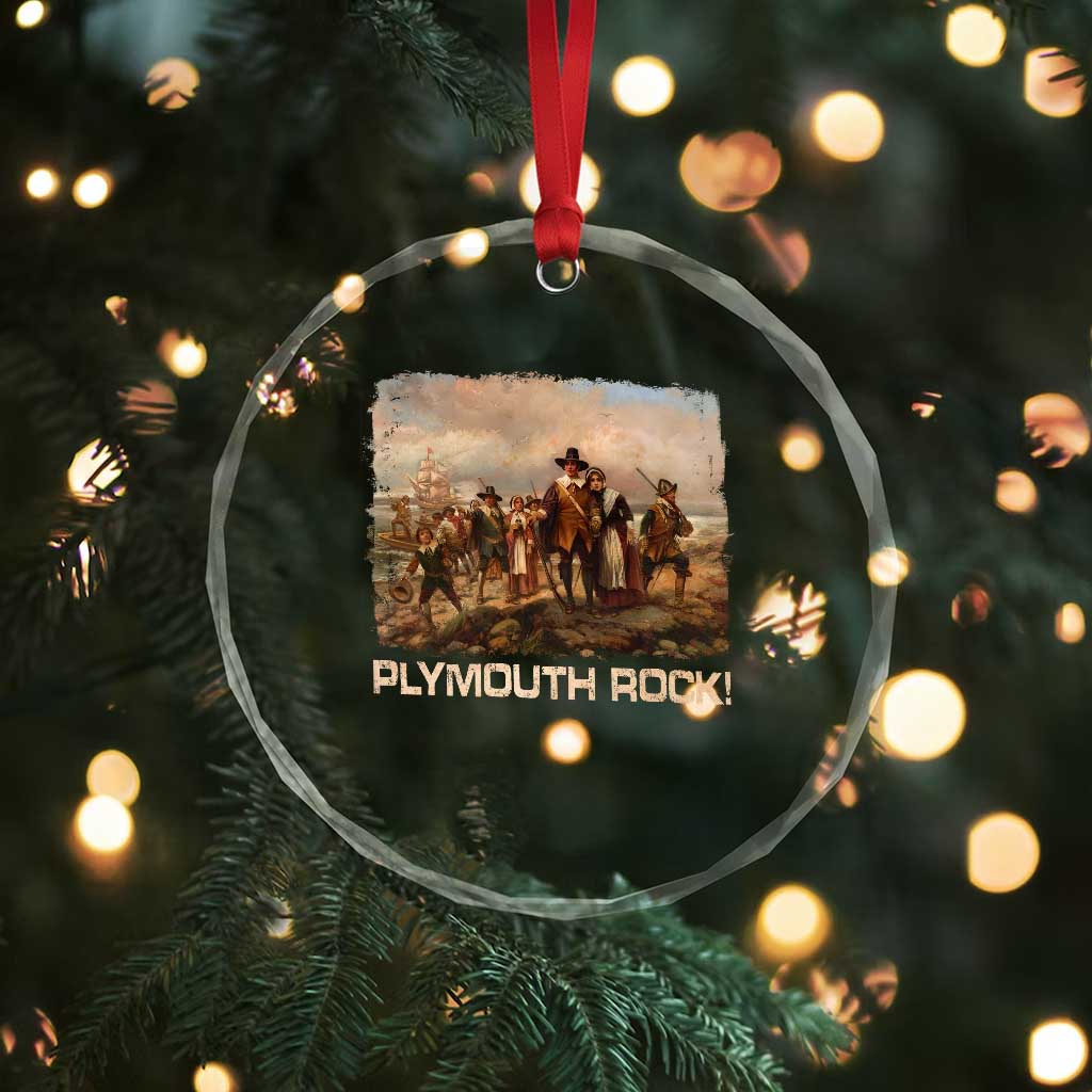 Plymouth Rock Crystal Glass Ornament Mayflower Pilgrims Thanksgiving History TS11 Print Your Wear