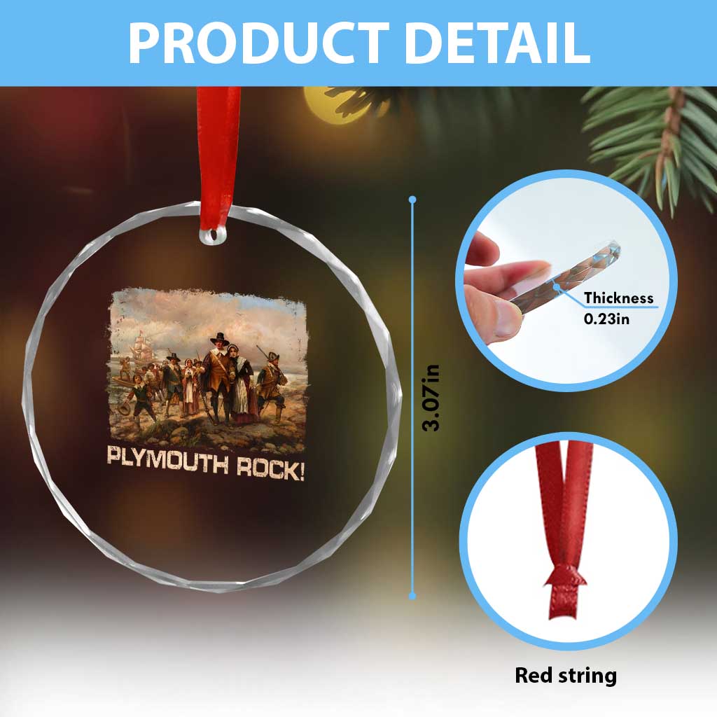 Plymouth Rock Crystal Glass Ornament Mayflower Pilgrims Thanksgiving History TS11 Print Your Wear