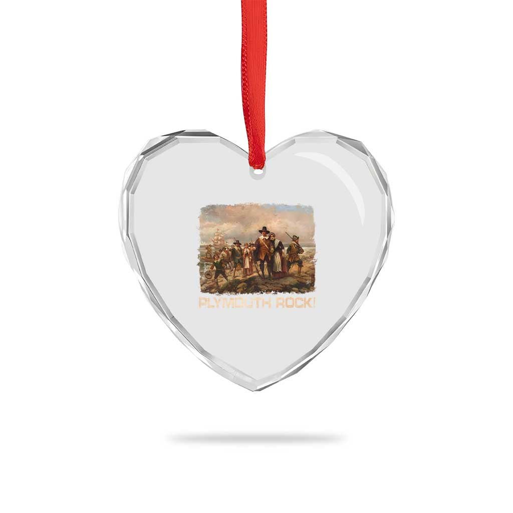 Plymouth Rock Heart Crystal Glass Ornament Mayflower Pilgrims Thanksgiving History TS11 Print Your Wear