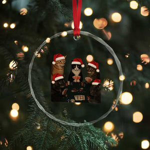 Poker Cats Christmas Meme Shirt Crystal Glass Ornament Funny Gambling Cat TS14 Print Your Wear