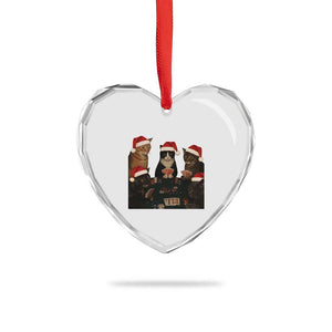 Poker Cats Christmas Meme Shirt Heart Crystal Glass Ornament Funny Gambling Cat TS14 Print Your Wear