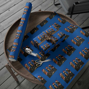 Poker Cats Christmas Meme Shirt Wrapping Paper Roll Funny Gambling Cat TS14 Blue Print Your Wear