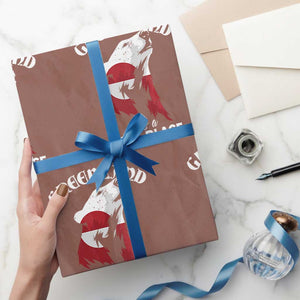 Polar Bear Greenland Flag Graphic Wrapping Paper Roll It's a Cool Place Arctic Circle TS02 Mocha Print Your Wear