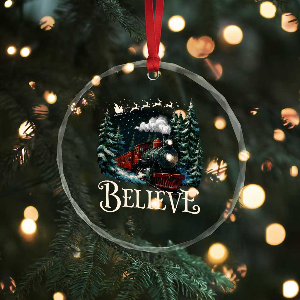 Polar Express Crystal Glass Ornament Christmas Believe TS10 Print Your Wear