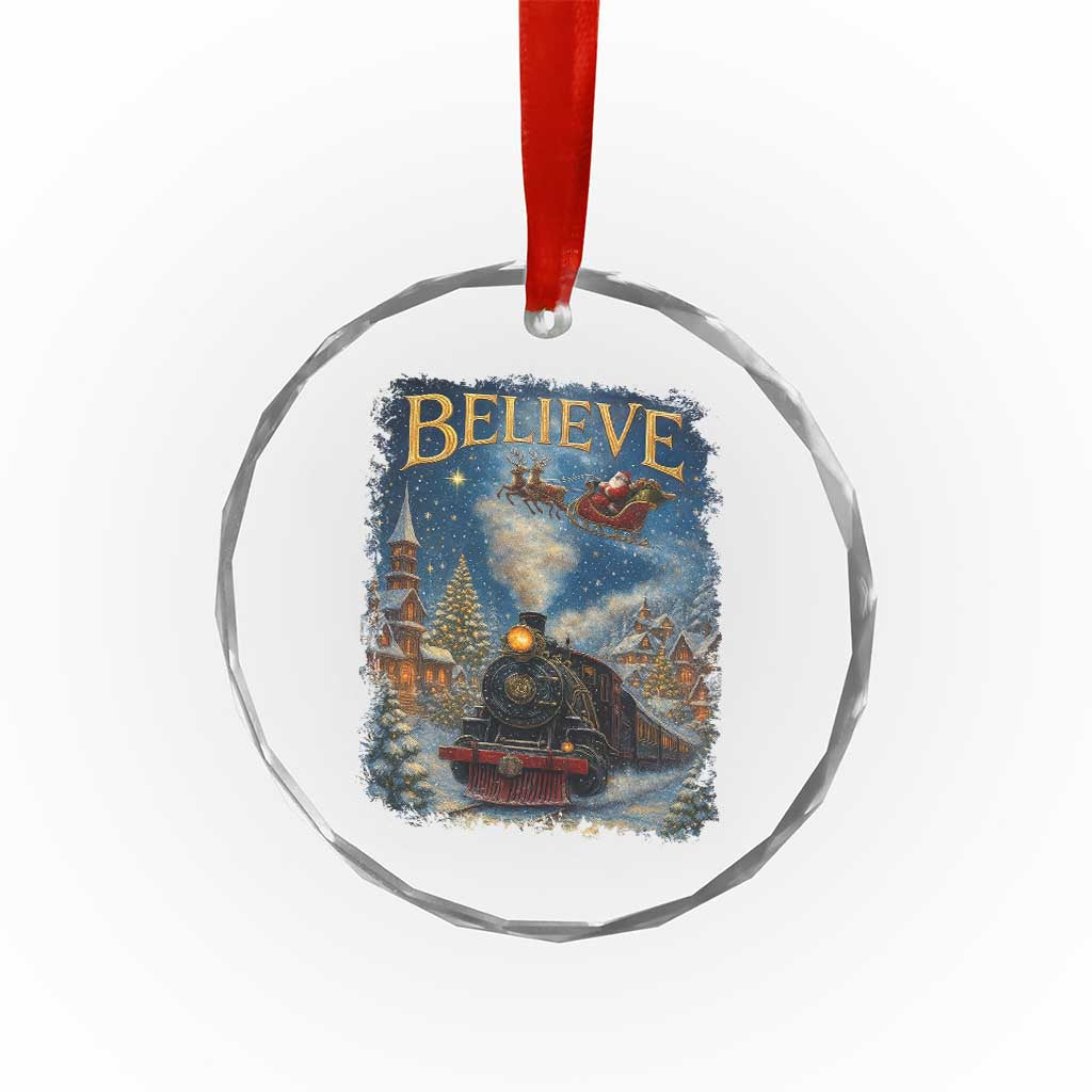 Polar Express Crystal Glass Ornament Retro Vintage Christmas Believe TS10 Print Your Wear