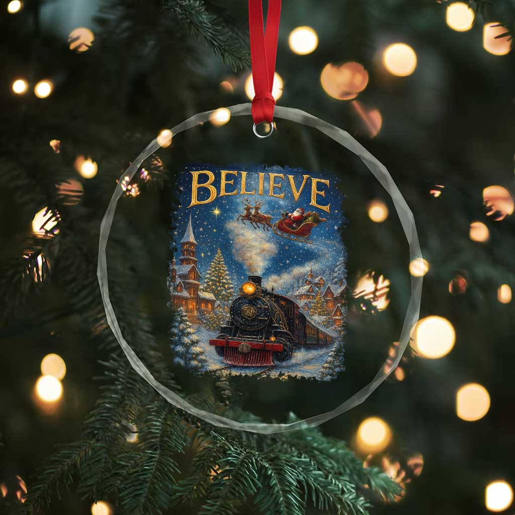 Polar Express Crystal Glass Ornament Retro Vintage Christmas Believe TS10 Print Your Wear