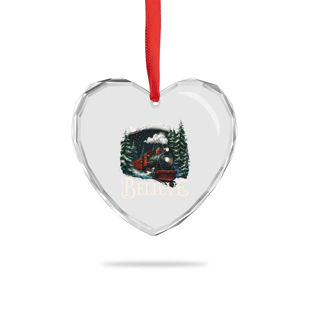 Polar Express Heart Crystal Glass Ornament Christmas Believe TS10 Print Your Wear