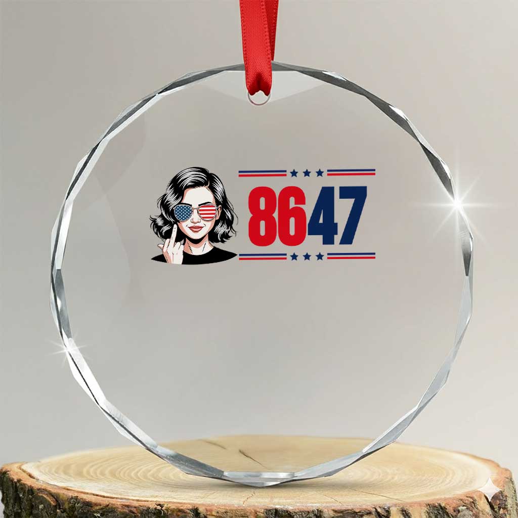 Political Activist 8647 Crystal Glass Ornament Freedom Satire Protest Graphic TS12 Transparent Glass 3'' Circle Print Your Wear