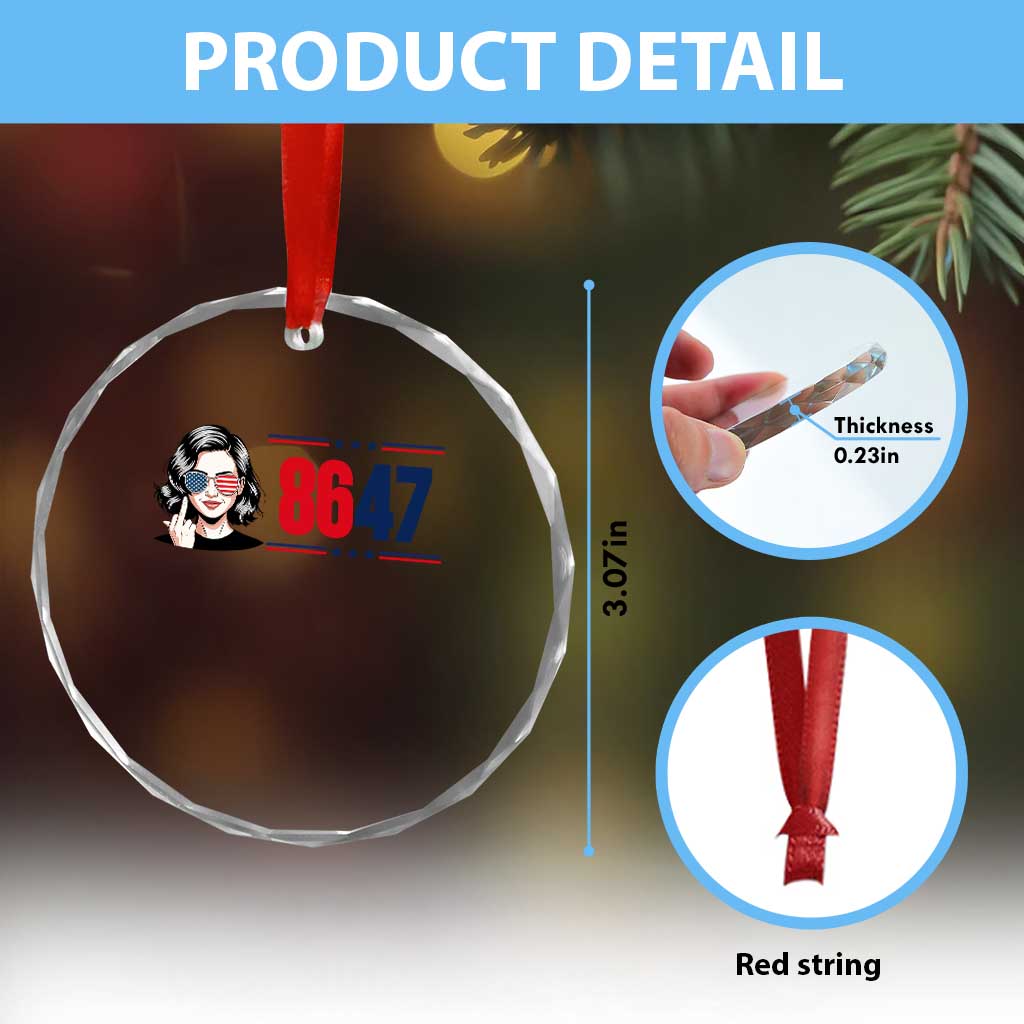 Political Activist 8647 Crystal Glass Ornament Freedom Satire Protest Graphic TS12 Print Your Wear