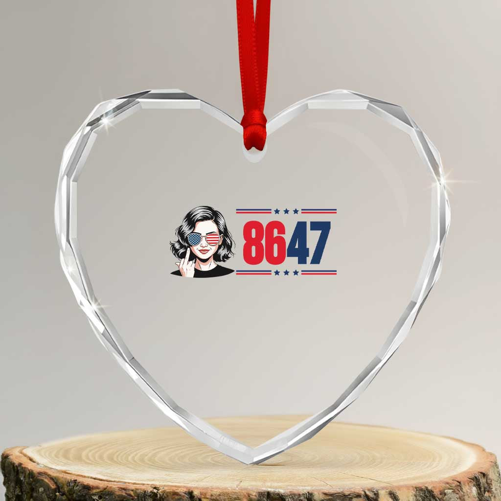 Political Activist 8647 Heart Crystal Glass Ornament Freedom Satire Protest Graphic TS12 Transparent Glass 3'' Heart Print Your Wear