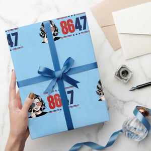 Political Activist 8647 Wrapping Paper Roll Freedom Satire Protest Graphic TS12 Light Blue Print Your Wear