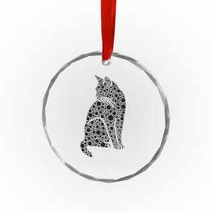 Polka Dot Black Cat Crystal Glass Ornament International Dot Day Gift