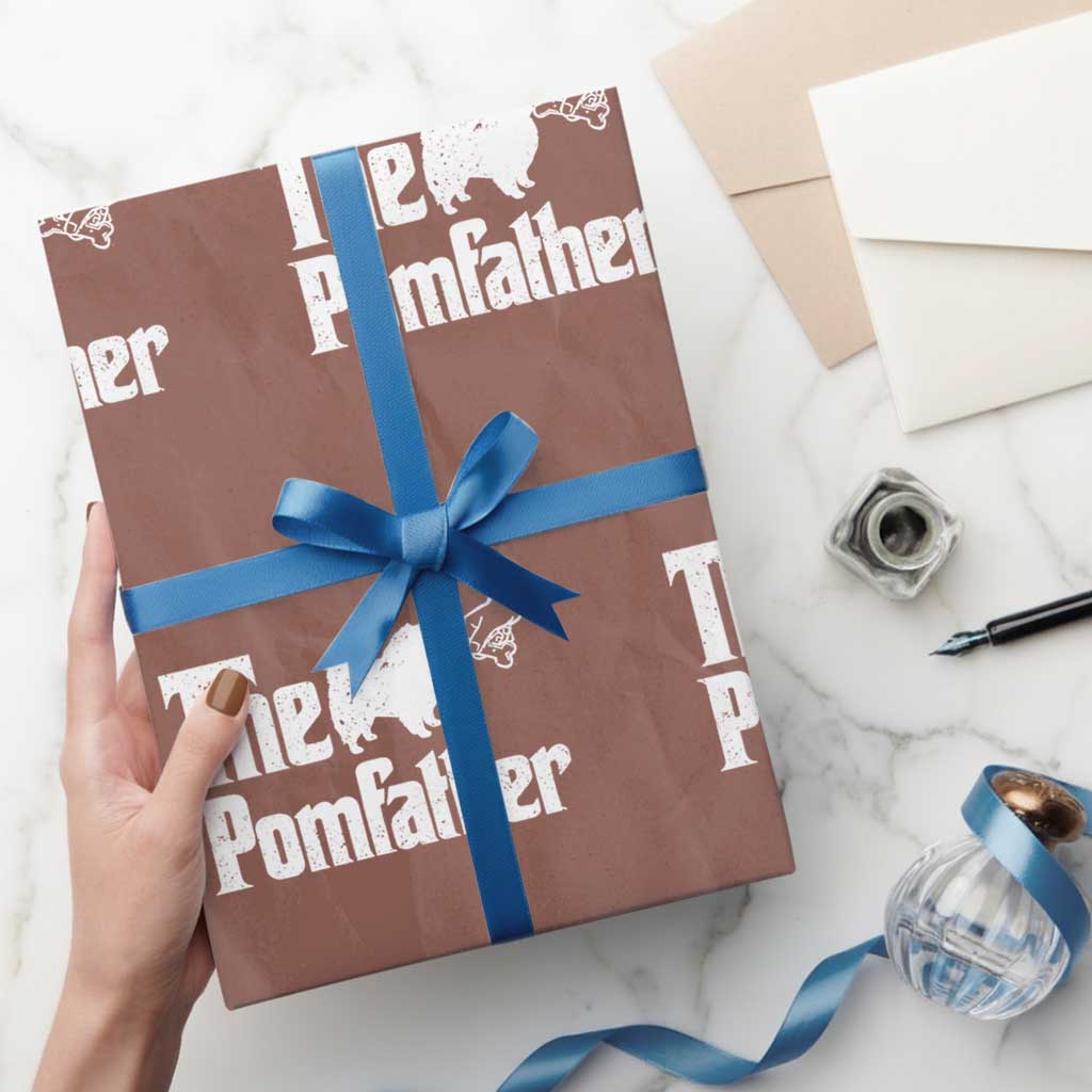 Pomeranian Dad Wrapping Paper Roll The Pom Father Fathers Day Gifts For Dog Lovers TS10 Mocha Print Your Wear