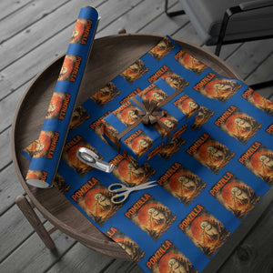 Pomzilla Dog Japanese Art Wrapping Paper Roll Retro Vintage Dog Lover Pomeranian Pom Monster Kaiju TS10 Blue Print Your Wear
