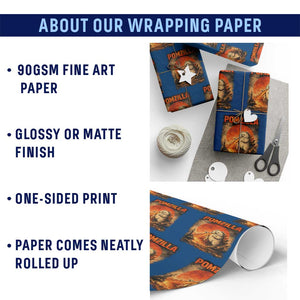 Pomzilla Dog Japanese Art Wrapping Paper Roll Retro Vintage Dog Lover Pomeranian Pom Monster Kaiju TS10 Print Your Wear