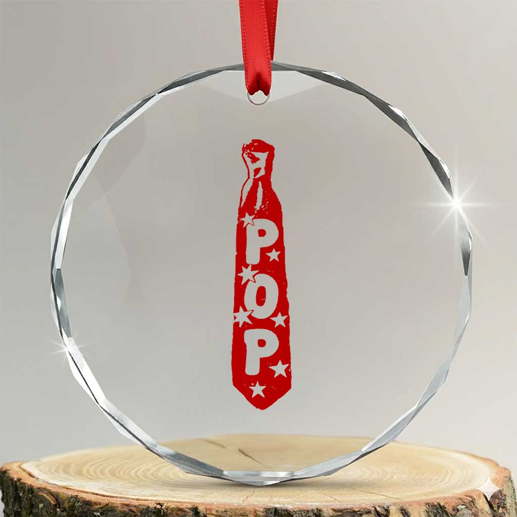 Pop Tie Star Dad Music Lover Fathers Day Crystal Glass Ornament TS11 Transparent Glass 3'' Circle Print Your Wear