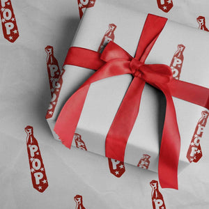 Pop Tie Star Dad Music Lover Fathers Day Wrapping Paper Roll TS11 White Print Your Wear