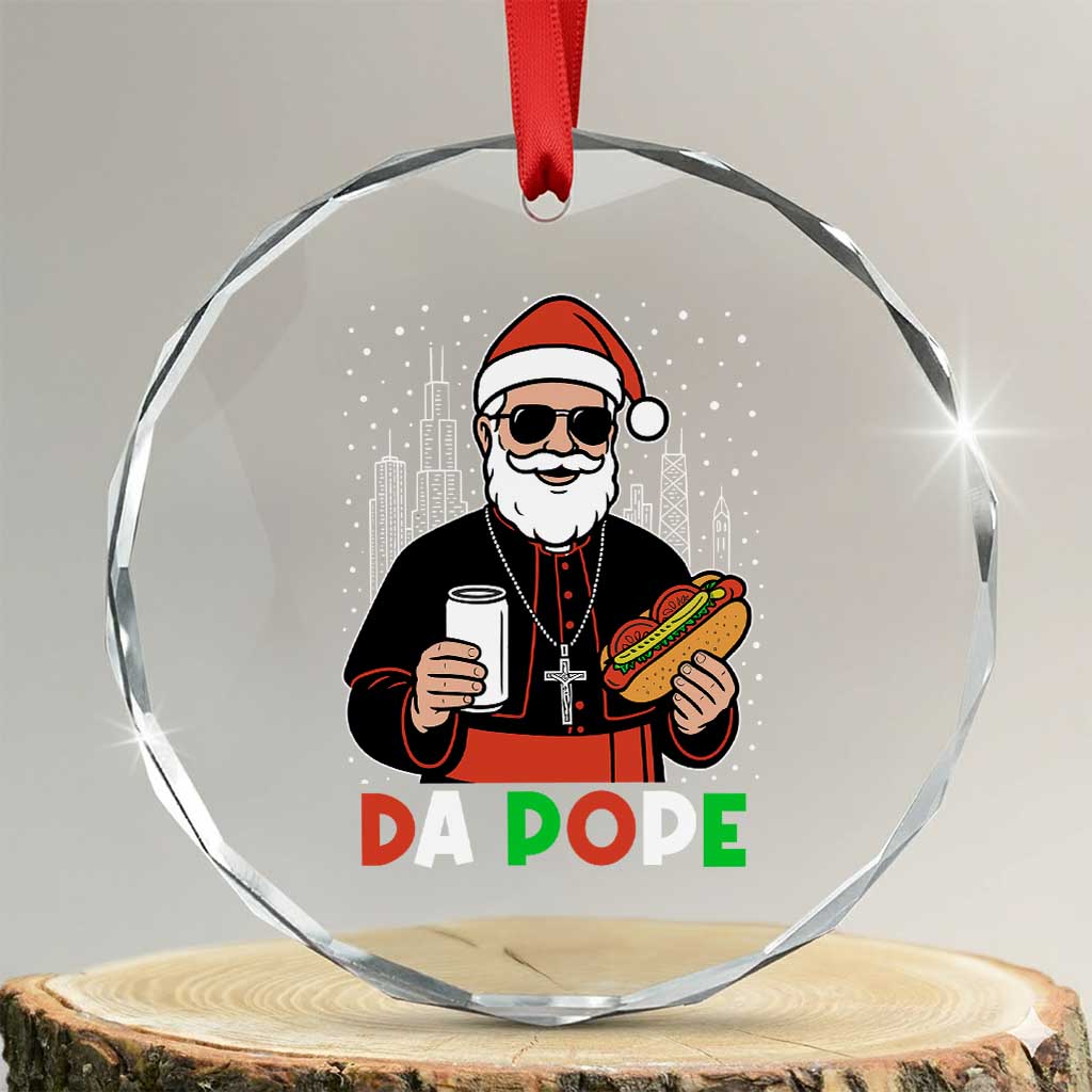 Pope Leo XIV Christmas Crystal Glass Ornament Cardinal Robert Prevost Santa Chicago TS11 Transparent Glass 3'' Circle Print Your Wear
