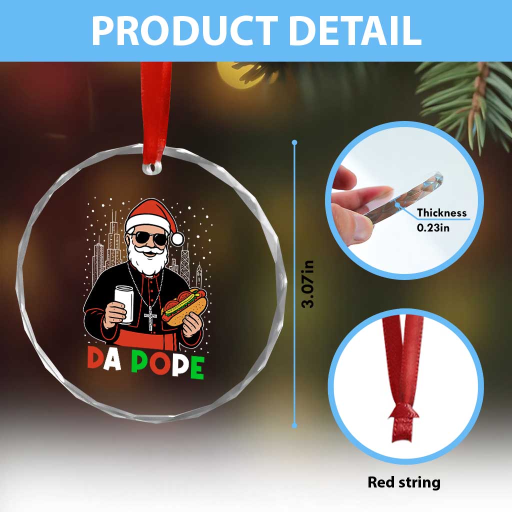Pope Leo XIV Christmas Crystal Glass Ornament Cardinal Robert Prevost Santa Chicago TS11 Print Your Wear