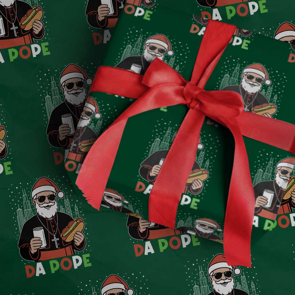 Pope Leo XIV Christmas Wrapping Paper Roll Cardinal Robert Prevost Santa Chicago TS11 Green Print Your Wear