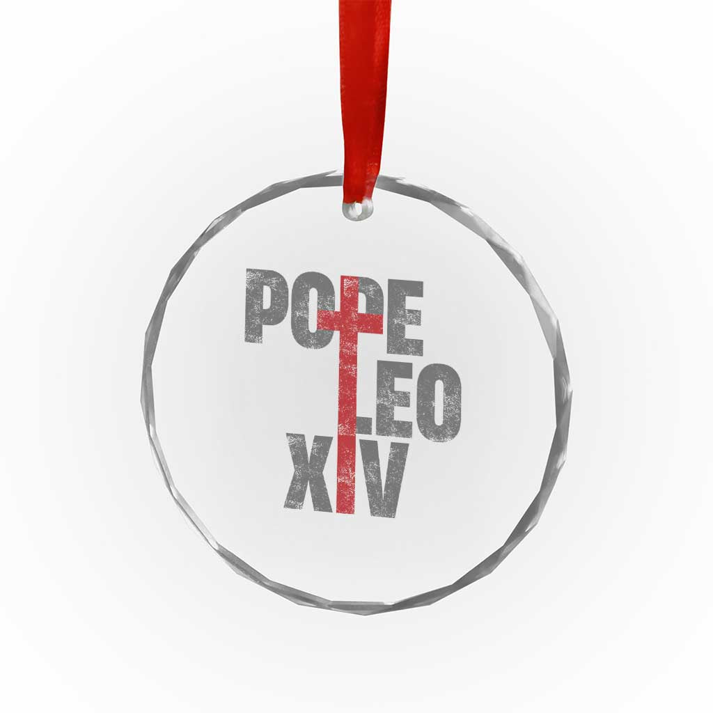 Pope Leo XIV Crystal Glass Ornament First American Pope Catholic Religious Cross TS11 Print Your Wear