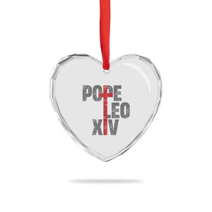 Pope Leo XIV Heart Crystal Glass Ornament First American Pope Catholic Religious Cross TS11 Print Your Wear