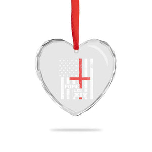 Pope Leo XIV Heart Crystal Glass Ornament First American Pope Catholic Religious Cross American Flag TS11 Print Your Wear