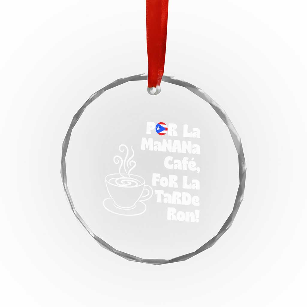 Por La Mañana Cafe Crystal Glass Ornament Puerto Rican Music Lover Coffee Fan TS14 Print Your Wear