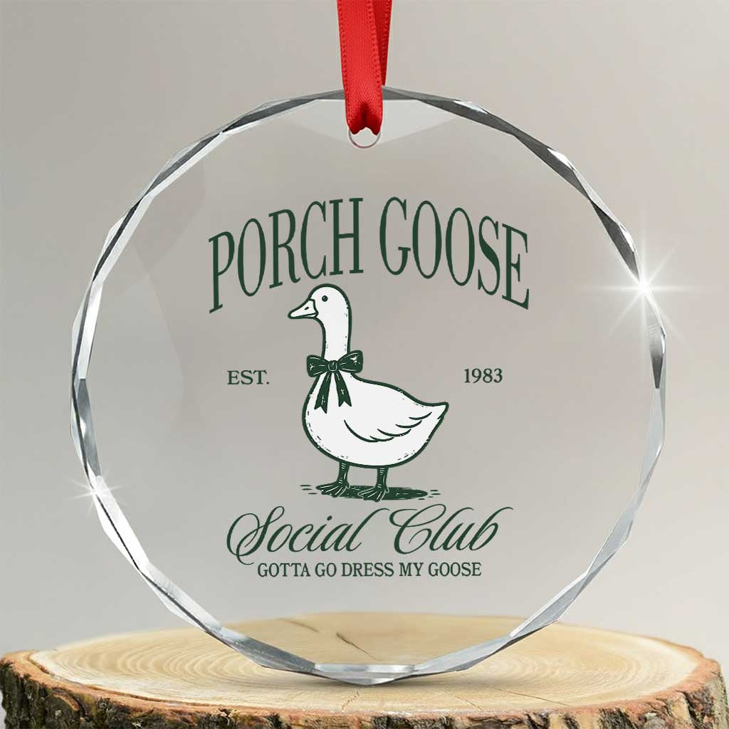 Porch Goose Crystal Glass Ornament Cute Garden Club Vibes Moms Grandmas TS10