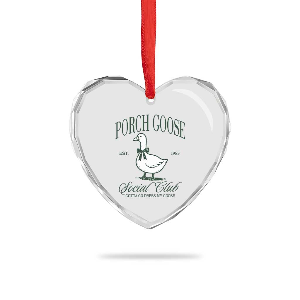 Porch Goose Heart Crystal Glass Ornament Cute Garden Club Vibes Moms Grandmas TS10 Print Your Wear