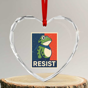 Portland 2025 Protest Heart Crystal Glass Ornament Frog Resist Against Pepper Spray TS02 Transparent Glass 3'' Heart Print Your Wear