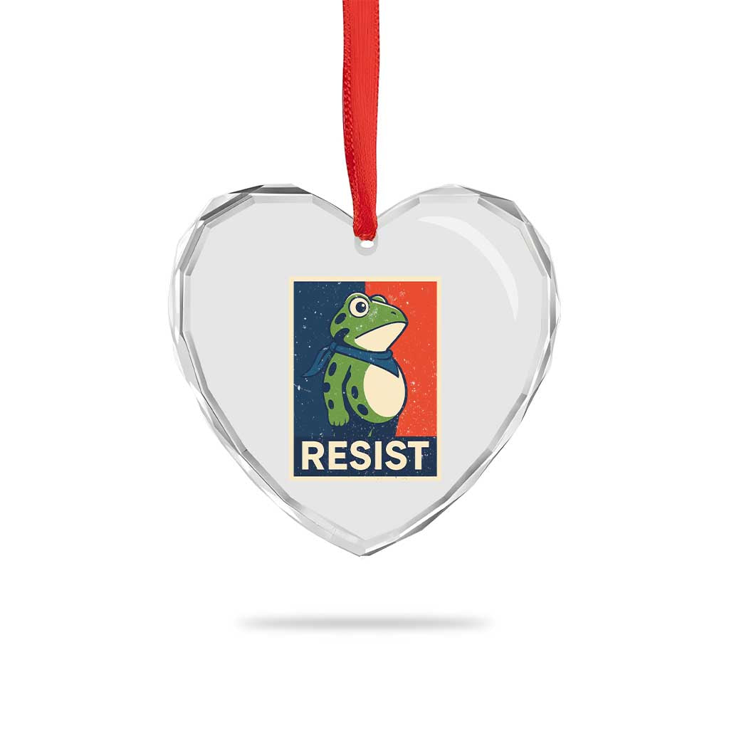 Portland 2025 Protest Heart Crystal Glass Ornament Frog Resist Against Pepper Spray TS02 Print Your Wear