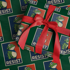 Portland 2025 Protest Wrapping Paper Roll Frog Resist Against Pepper Spray TS02 Green Print Your Wear