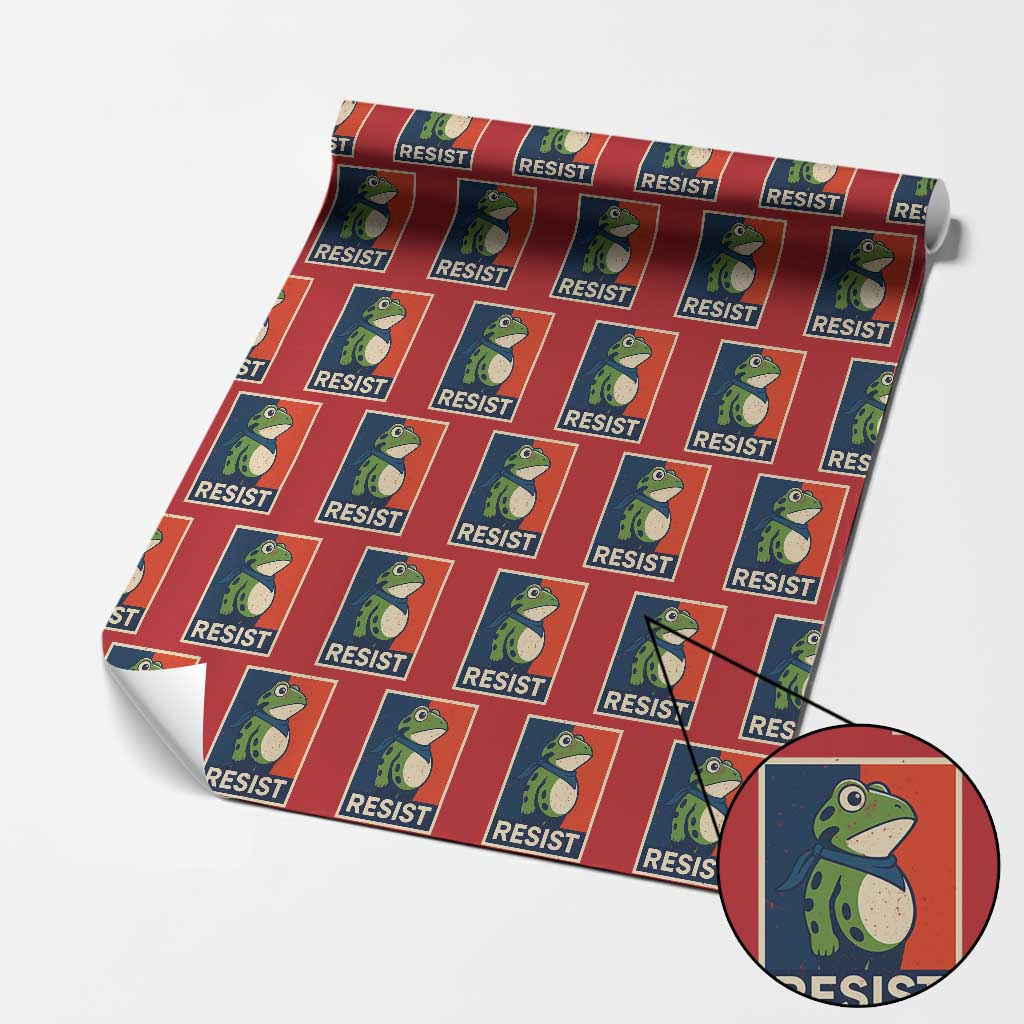 Portland 2025 Protest Wrapping Paper Roll Frog Resist Against Pepper Spray TS02 Red Print Your Wear