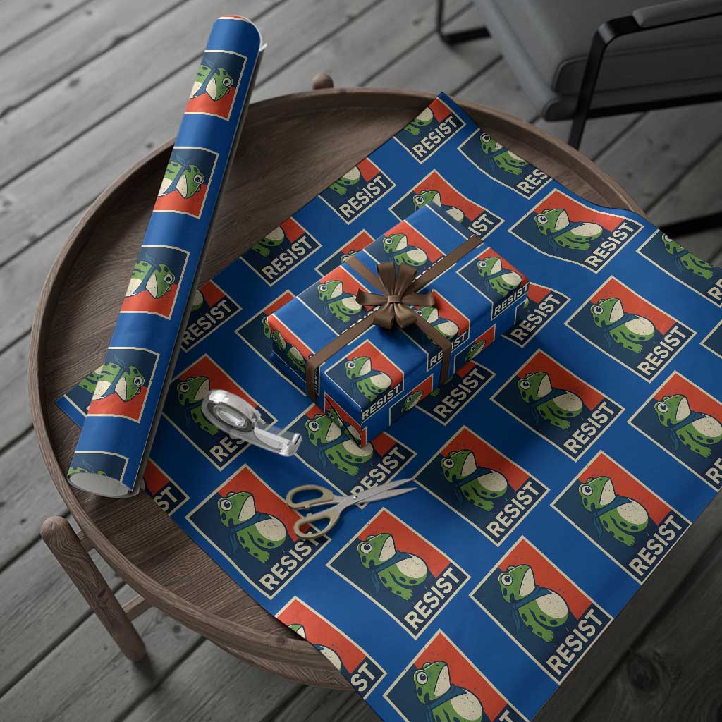 Portland 2025 Protest Wrapping Paper Roll Frog Resist Against Pepper Spray TS02 Blue Print Your Wear