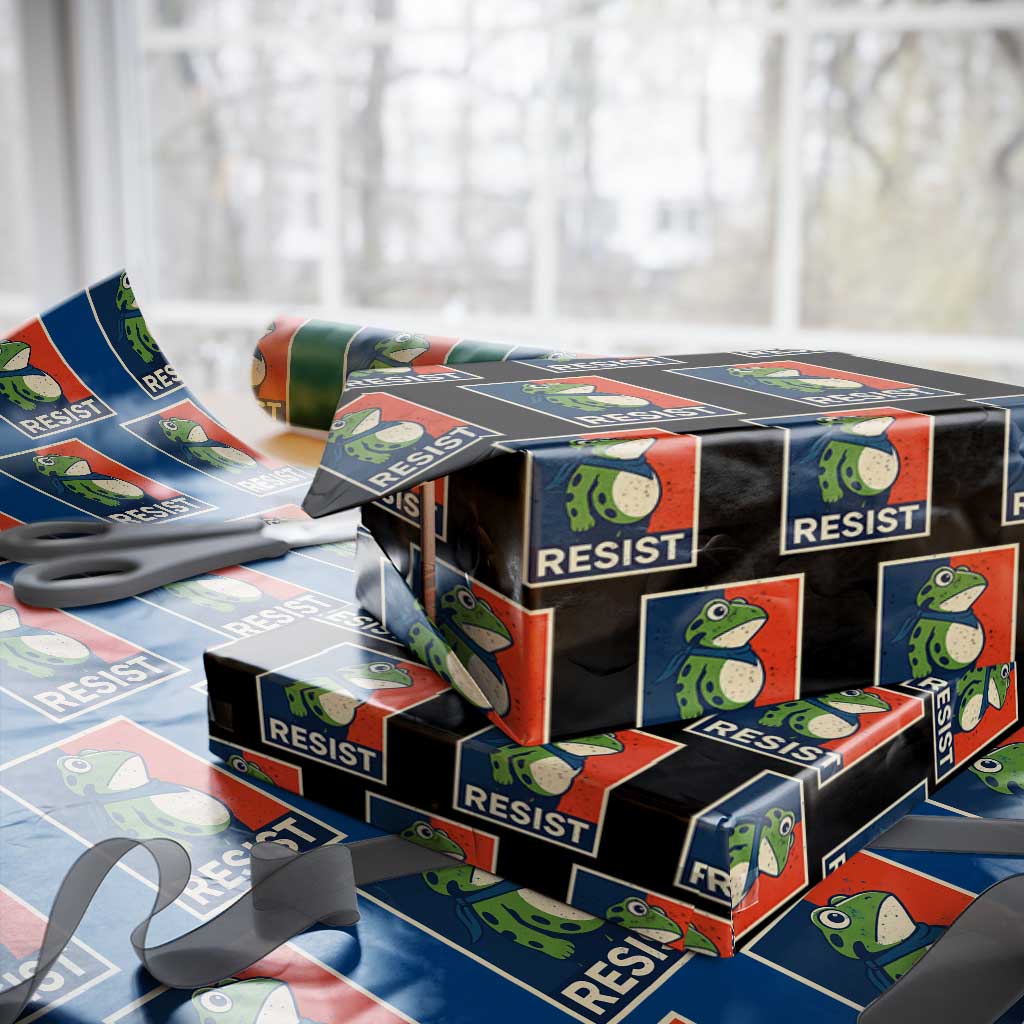 Portland 2025 Protest Wrapping Paper Roll Frog Resist Against Pepper Spray TS02 Black Print Your Wear