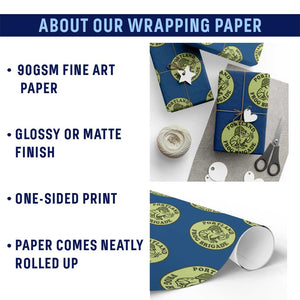 Portland Frog Brigade Wrapping Paper Roll Peace Frog Protest Badge TS02 Print Your Wear